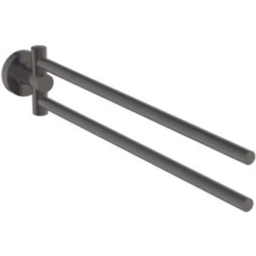 Doppelte Handtuchstange in Magnetic Grey von Ideal Standard, bestehend aus zwei parallelen Stangen zur Wandmontage.